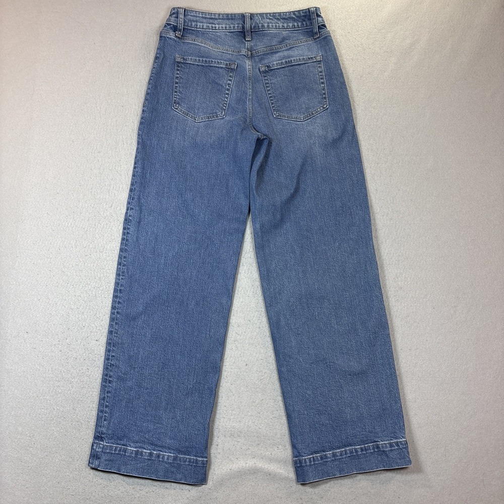 Maurices Wide Leg Jeans Women 10 Blue‎ Women Hi Rise Bohemian - Picture 4 of 11